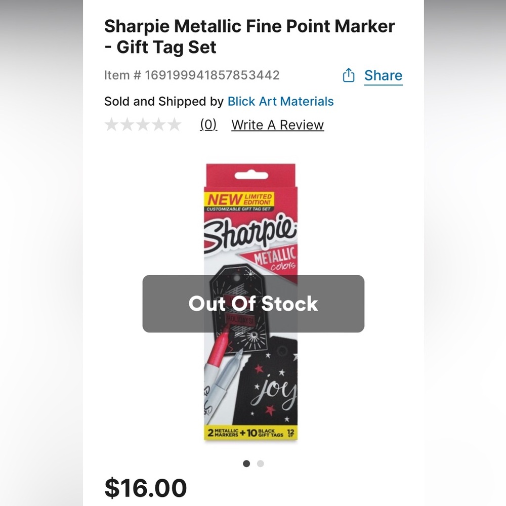 Sharpie Metallic Fine Point Marker-Gift Tag Set - Picture 4 of 7